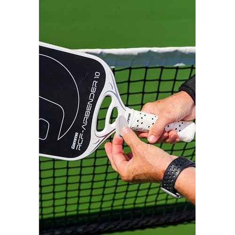 GAMMA RCF Airbender Pickleball Paddle, Raw Carbon Fiber, Customizable Handle Weight System & Aerodynamic Open Throat w/Shock Absorbing Gel Insert, 22mm,16mm, 13mm, & 10mm