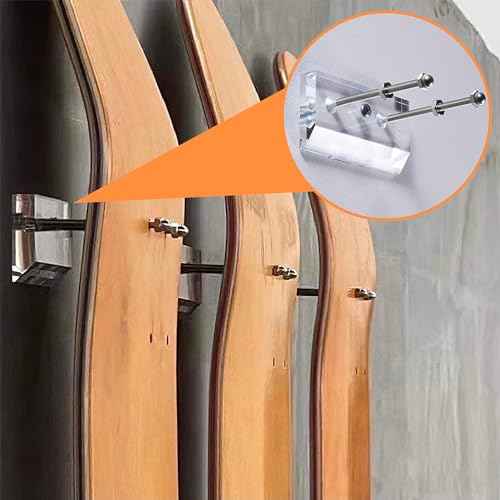 2 Pack Skateboard Wall Mount with Installation Screws Skateboard Display Mount Skateboard Hanger for Safely Store and Display Your skis Snowboards Scooters longboards and More