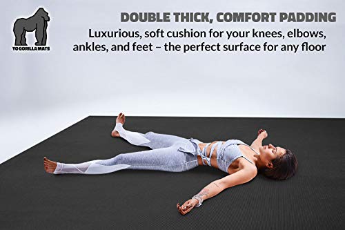 Gorilla Mats Premium Extra Large Yoga Mat – 9' x 6' x 8mm Extra Thick & Ultra Comfortable, Non-Slip Barefoot Exercise Mat – Works Great on Any Floor for Stretching, Cardio or Home Workouts