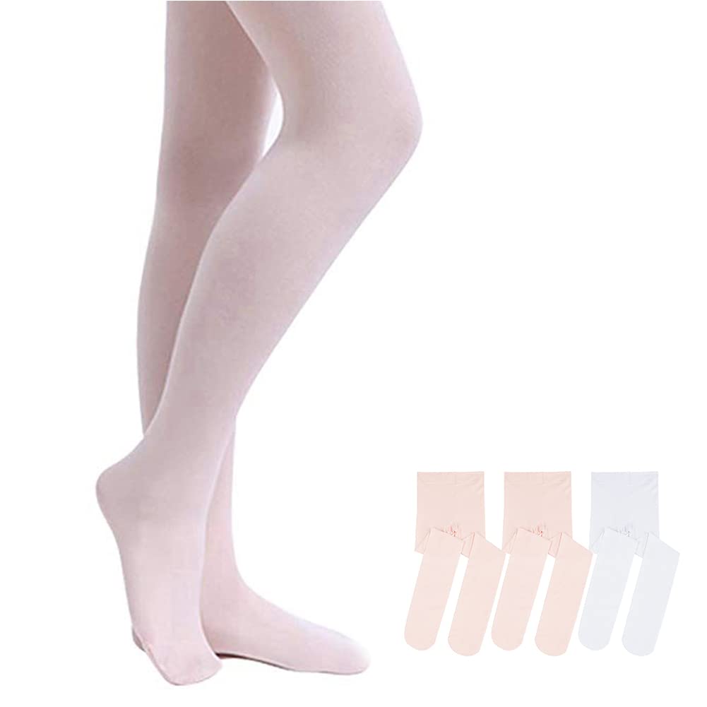 Stelle Girls' Ultra Soft Pro Dance Tight/Ballet Footed Tight(Toddler/Little Kid/Big Kid),2BP+WT,XL