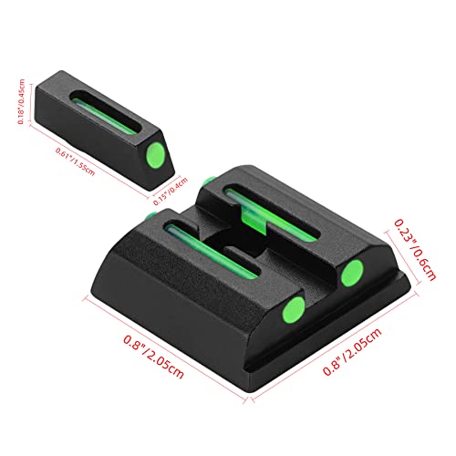 TRSAIM No-Tritium Fiber Optic Red/Green Sights for Pistol Taurus G2C, PT111, G3, TX22, G2, 709, G2S, PT140, 740, Taurus G2C Accessories Sights Set (Green Dot)