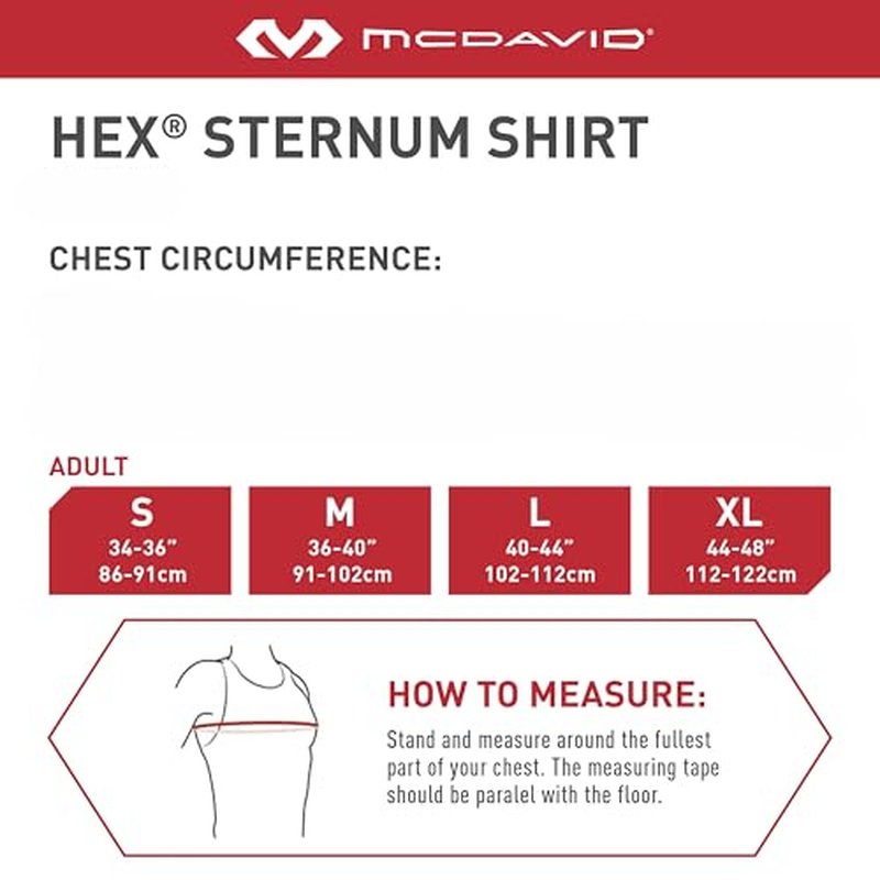 McDavid Chest Protector Baseball Heart Guard Sternum Protection for Adults. Compression Shirt with HEX Padded Shirt
