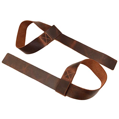 Hide & Drink, Set of 2 Lifting Wrist Straps, Bodybuilding, Sports, Gym, Fitness, Accessories, Strenght Training, Full Grain Leather, Handmade, Bourbon Brown