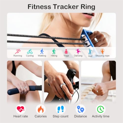 Genhaoqi Silver 9# Smart Sleep & Health Tracking Ring for Women & Men