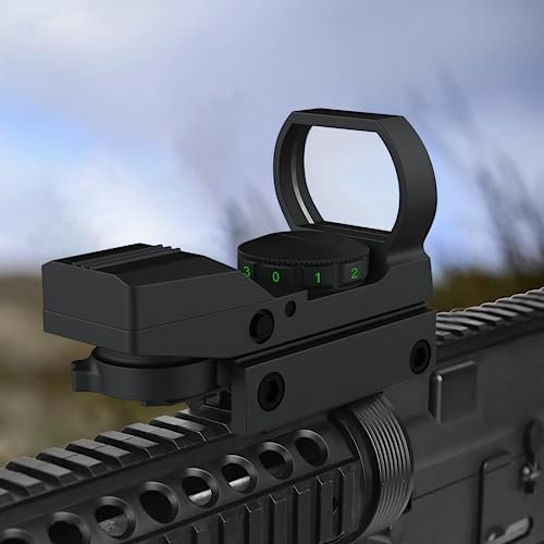 Reflex Sight, Red Dot Sight for 22LR with 4 Reticles, 1X22X33, Red/Green (Black)