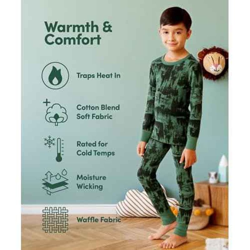 Fruit of the Loom Boys Premium 2-Pack Thermal Waffle Bottom