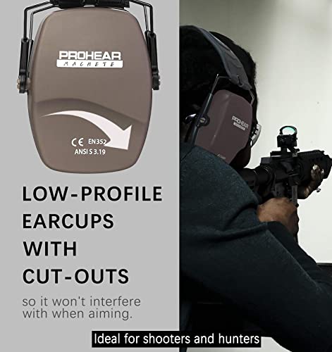 PROHEAR 016 Shooting Ear Protection Earmuffs 2 Pack, NRR 26dB for Gun Range, Hunting -Black and Brown