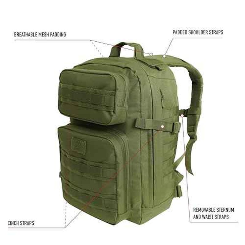 Rothco Fast Mover Tactical Backpack - Outdoor Hiking Pack for EDC Essential Gear (Black)