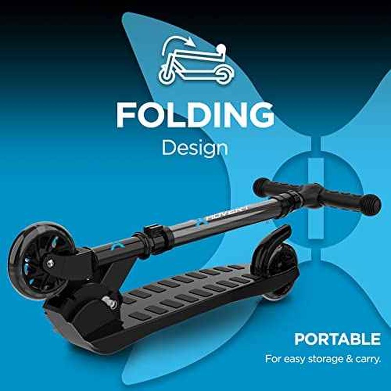 Hover-1 Nano Kick Scooter for Kids (5+ Year Old) | Features Lean-to-Turn Axle, Solid PU Tires & Slim-Design, 110 LB Max Weight, Safe for Kids, Black