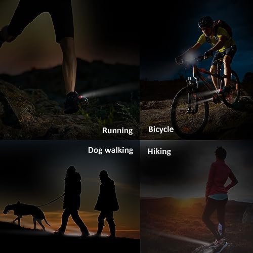 RAHAN Rechargeable Headlights for Croc 2pcs,Flashlights Attachment for Crocs, LED Shoes Light with 3 Light Modes for Dog Walking, Camping, Running, Suitable for Adults, Red