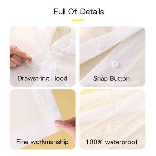 Rain Ponchos for Adults, Reusable Waterproof Hooded EVA Rain Coats Rain Jackets Rainwear for Women Men, Pack of 2