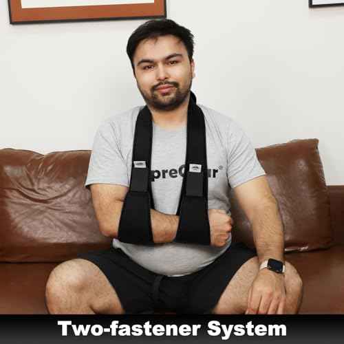 supregear Arm Sling Shoulder Immobilizer, Rotator Cuff Support Brace, Lightweight Comfortable Sling for Shoulder Injury, Broken, Dislocated, Fracture, Strain, Left Right, Men Women, Black