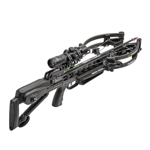 TenPoint Turbo S1 Crossbow, Moss Green - 390 FPS - Equipped with RangeMaster Pro Variable Speed Scope + ACUslide Cocking & De-Cocking System - Lowest-Priced ACUslide Safe De-Cocking Crossbow