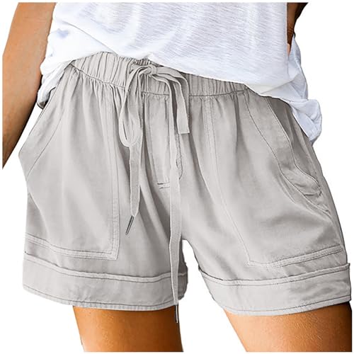 Aboser Beach Shorts Womens Shorts Casual Drawstring Sweatshorts Classic Solid Color Pant Stretch Wide Leg Bottoms 2024 Y2K Lounge Shorts Flash Deals of The Day Clearance Prime of Day 2024