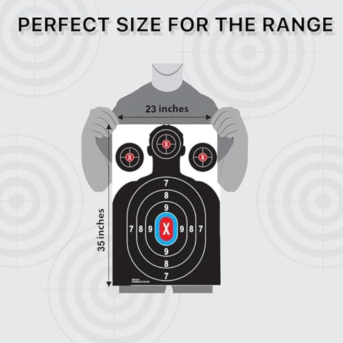 Heavy Duty Shooting Targets Paper - Targets for Shooting Range - Indoors & Outdoor Targets for Shooting Rifle - Gun Range Targets for Pistol Shooting - Handgun Shooting Range Accessories, 20