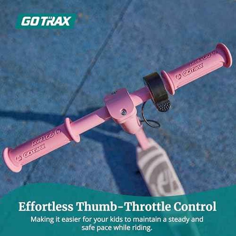 Gotrax Scout Pro Electric Scooter for Kids, Max 3 Mile Range, 6 Mph Speed by 80W Motor and Thumb Throttle, 5" Solid Wheels with Flash Wheel & Deck Lights, Max 110 Lbs Load for Boy & Girl Ages 4-7