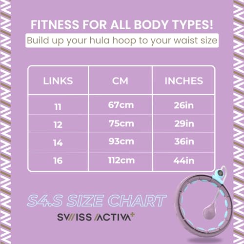 Swiss Activa+ Infinity Hoop Smart Weighted Hula Hoop - Smart Hula Hoop Fit- Exercise Hoola Hoop Exercise Equipment- Adult Hula Hoops for Exercise- Hula Hoops for Women Weight Loss