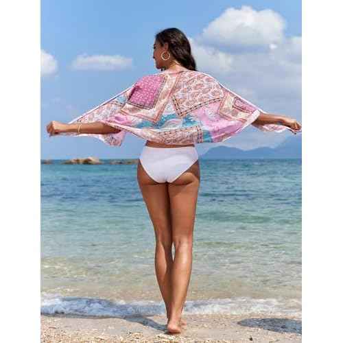 ZAFUL Boho Beach Cover Ups for Women Sarong Coverups Sheer Bikini Chiffon Wraps Skirts for Swimwear