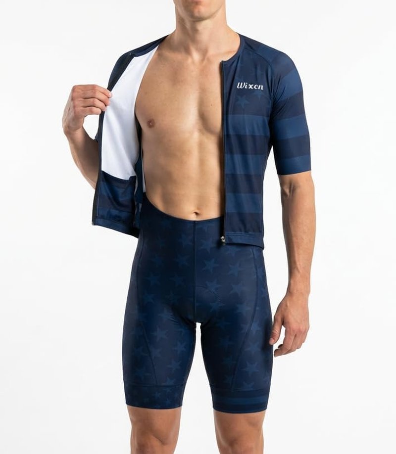 Men's Aero Triathlon Suit - Quick Dry, Breathable Skinsuit with Rear Pockets for Swim, Bike, Run | Size Options Available
