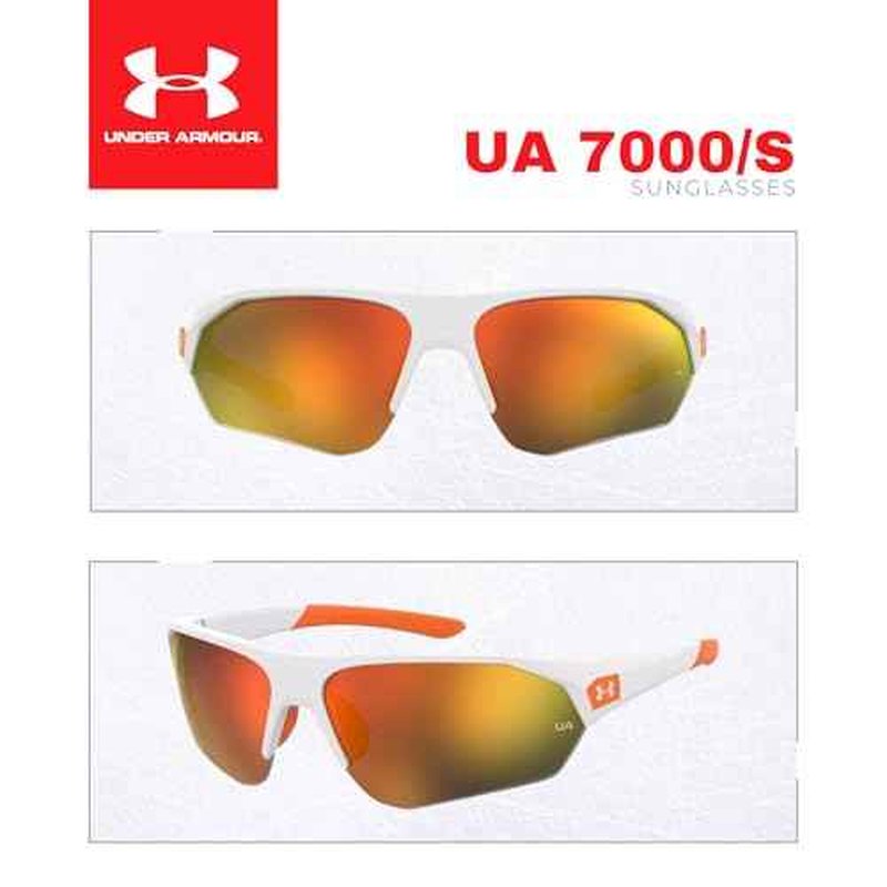 Under Armour UA7000 Instinct 0IXN/50 69MM White Orange/Blue Gradient Wrap Around Sunglasses for Youth (For girls For boys) +BUNDLE with ACCESSORY EYEWEAR KIT