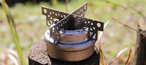 Evernew Titanium Alcohol Stove Cross Stand, Sand Leather