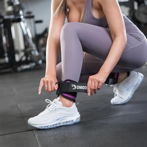 DMoose Fitness Ankle Straps for Cable Machines - One Size Fit with Premium Padding, Glute Kickback Ankle Strap for Women & Men, Cable Attachments for Gym, Booty Workouts, Leg Extension & Hip Abductors