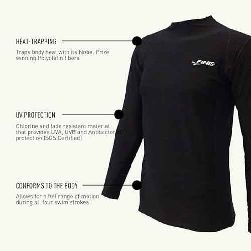 FINIS Thermal Swim Shirt - Heat-Retaining BiPoly Fabric - UPF 50 & Up UV Protection - Chlorine Resistant - Youth