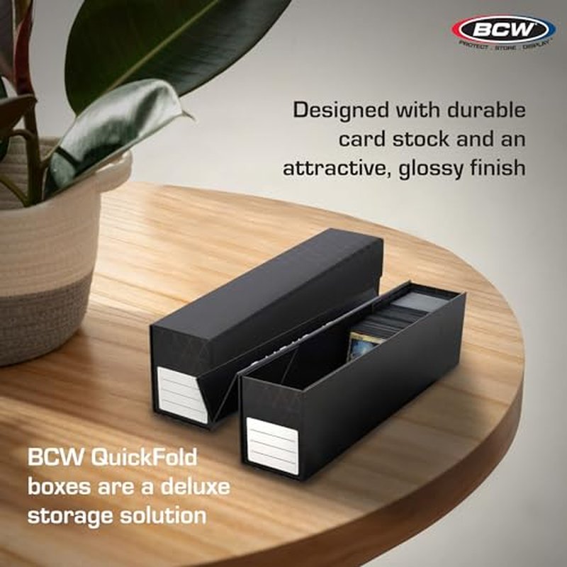 BCW QuickFold Card Boxes for Sleeved Cards - 12 Pack | Not for Toploaders | Magnetic Closure Card Storage Box | Holds 500 to 1200 Cards Each | Fits Trading Card Dividers | Easy to Assemble
