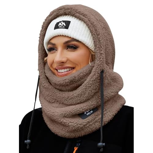 Balaclava Fleece Ski Mask for Men Women Winter Face Masks Windproof Hooded Scarf Cold Weather Hat Neck Warmer