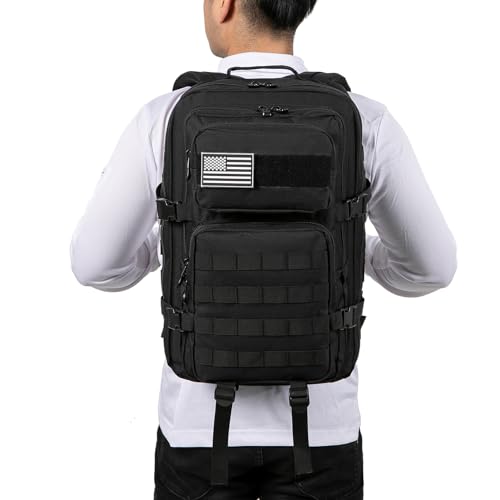 QT&QY 45L Military Tactical Backpacks Molle Army Assault Pack 3 Day Bug Out Bag Hiking Treeking Rucksack