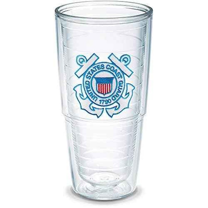 Tervis Coast Guard Emblem Made in USA Double Walled Insulated Tumbler Cup Keeps Drinks Cold & Hot, 24oz, Unlidded