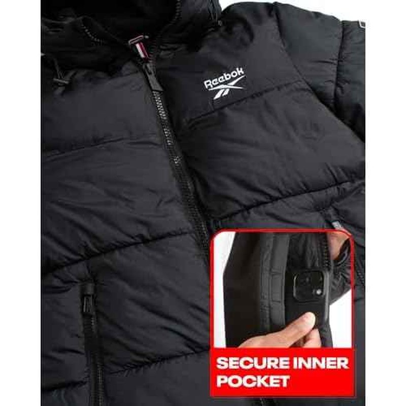 Reebok Mens Winter Jacket - Warm Heavyweight Mens Winter Coat - Wind Water Resistant Insulated Quilted Puffer Jackets for Men