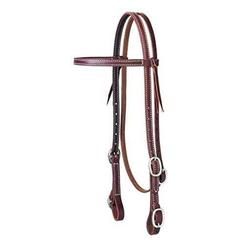Weaver Leather Working Tack Browband Headstall with Buckle Bit Ends , 5/8"