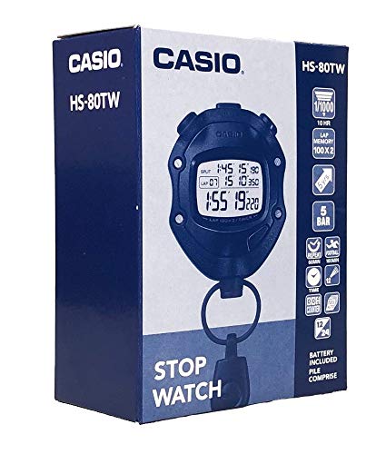 Casio HS-80TW-1EF Digital Black Stopwatch