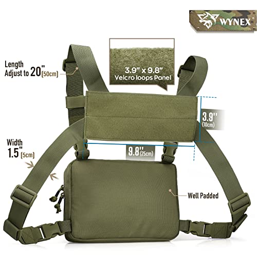 WYNEX Tactical Chest Rig Bag of Laser Cut Design, Molle Chest Pouch Utility Recon Kit Bag Tactical Chest Pack Bag