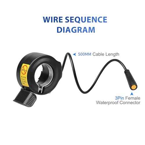 BAFANG Ebike 130X Thumb Throttle 24V 36V 48V 60V 72V Waterproof/SM Connector,E Bike Speed Control Accessories for Electric Bicycle Conversion Kit E-Bike Accessories