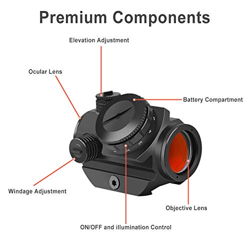 Feyachi RDS-22 Red Dot Sight - 2 MOA Compact Red Dot Scope 1 x 22mm