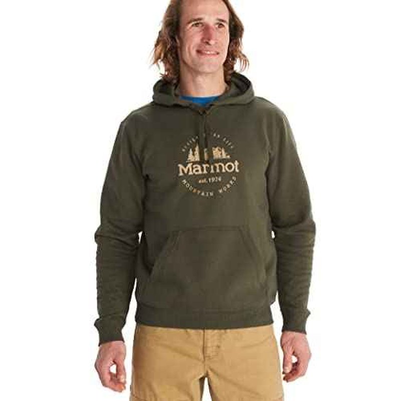 Marmot Men's Culebra Peak Hoody - Hooded Midweight Pullover Fleece Sweatshirt with Screen Printed Graphic and Kangaroo Pocket