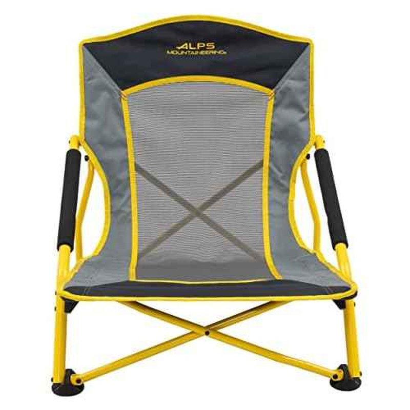 ALPS Mountaineering Rendezvous Low Camping Chairs for Adults with Arms, Cool Mesh Center, Powder Coated Steel Frame, Compact Folding Design and Carry Bag
