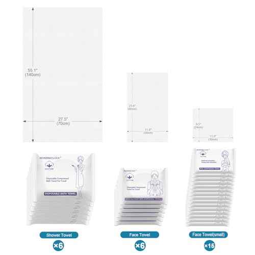 Disposable Towel Set Compressed Towels Large Bath Towel Face Towel Cotton Thick Portable Reusable Washcloth for Travel Camping Hiking Swimming Outdoor Sports Beauty Salon Cleaning Travel Kit for Hotel