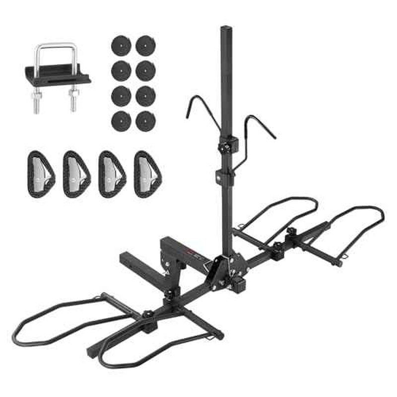 VEVOR Hitch Mount Bike Rack, 160 LBS Capacity Ebike Rack, 2-Bike Platform Style for 2-inch Receiver, Titling and Folding Bike Carrier with Tires up to 5" Wide, for Car, SUV, Truck, RV
