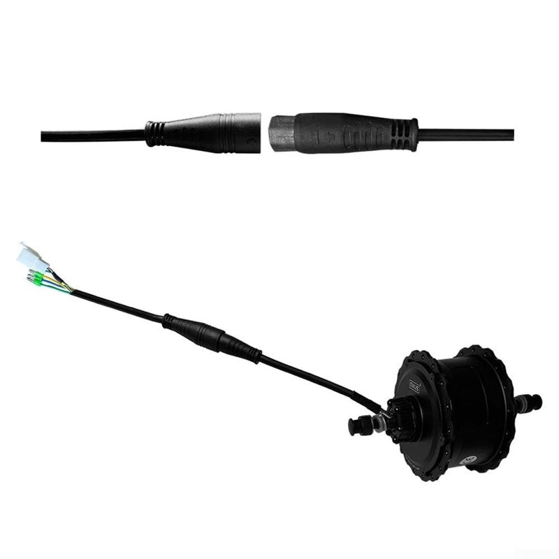 60Cm E-Bike Motor Extension Cable, 9 Pin Female Adapter Extension, Wheel Motor Extension Cable Conversion Kit For Electric Bike Female To Male Wire E-Bike Accessory