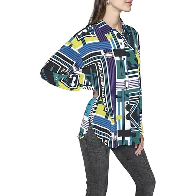 KARL LAGERFELD Women's Soft Long Sleeve Blouse