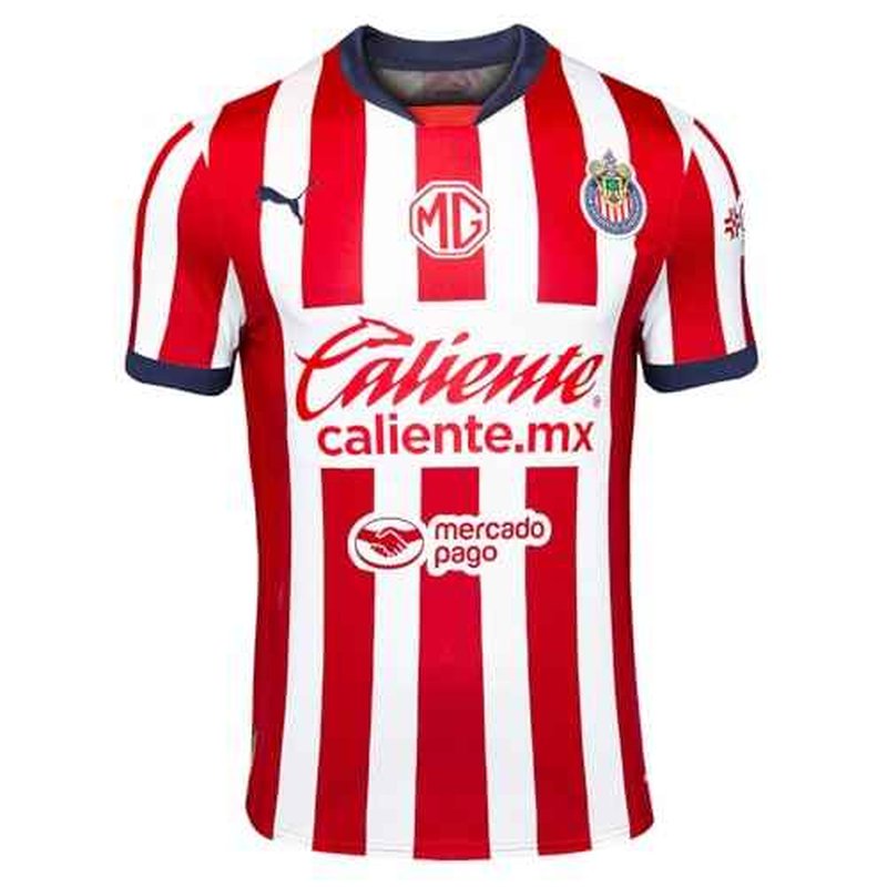 Puma Mens Chivas Collared Short Sleeve Home Jersey Replica 24-25 Casual Comfort Technology - Red - Size M