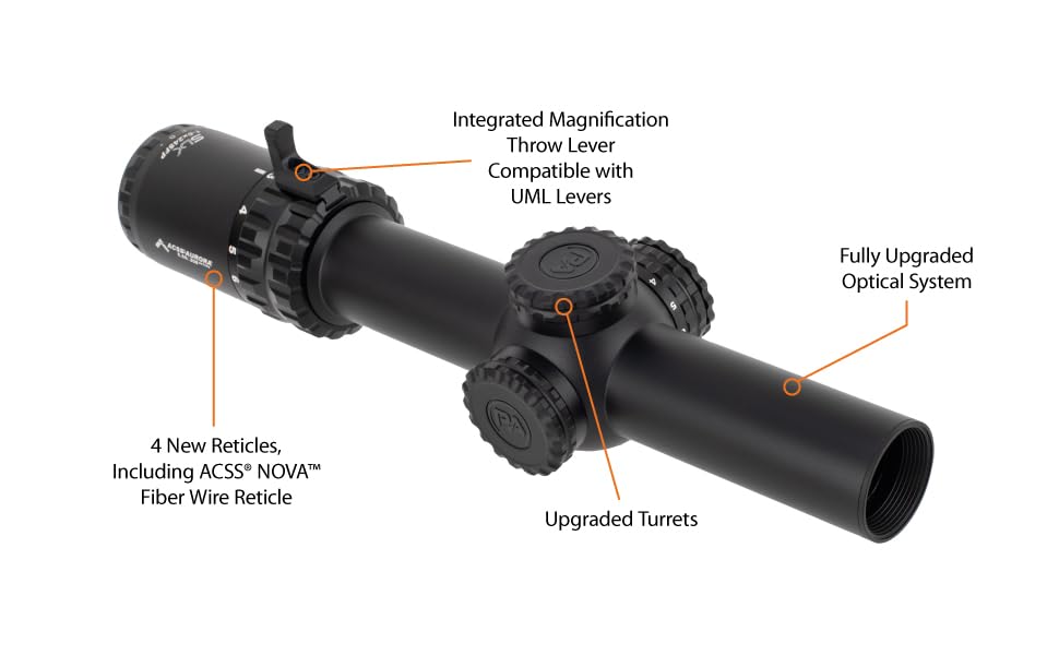 Primary Arms SLX 1-6x24 Second Focal Plane Gen IV Rifle Scope - Illuminated ACSS Aurora 5.56-Yard Reticle