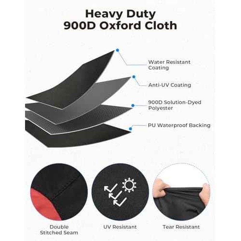 KEMIMOTO Outboard Motor Cover 600D Heavy Duty Waterproof for Mercury Outboard Engine Cover Compatible with Mercury 175HP,200HP,225HP,175PRO XS - 4 STR V6 3.4L 2018-2023