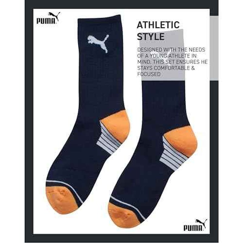 PUMA Boys T-Shirt - 2 Piece Casual Crewneck Short Sleeve Athletic Graphic Tee Shirts for Boys with Matching Socks (S-XL)