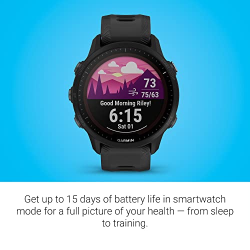 Garmin Forerunner® 955, GPS Running Smartwatch, Tailored to Triathletes, Long-Lasting Battery, Black & HRM-PRO, Premium Heart Rate Strap, Real-Time Heart Rate Data and Running Dynamics, 010-12955-00