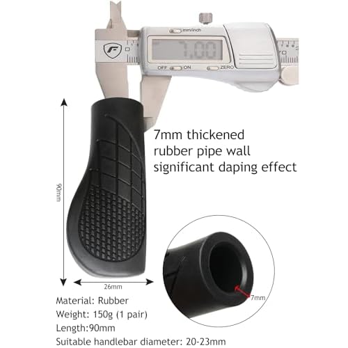 Bike Grips 2PCS 90mm Length Bike Handlebar Grips Short Mini Bicycle Handlebar Grips Two-Color Rubber Ergonomic Design