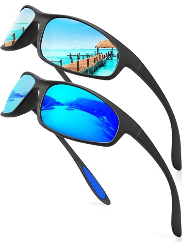 KALIYADI Mens-Sunglasses Polarized Sunglasses-Men Sports: Sport Sun Glasses for Running Cycling Fishing with UV Protection